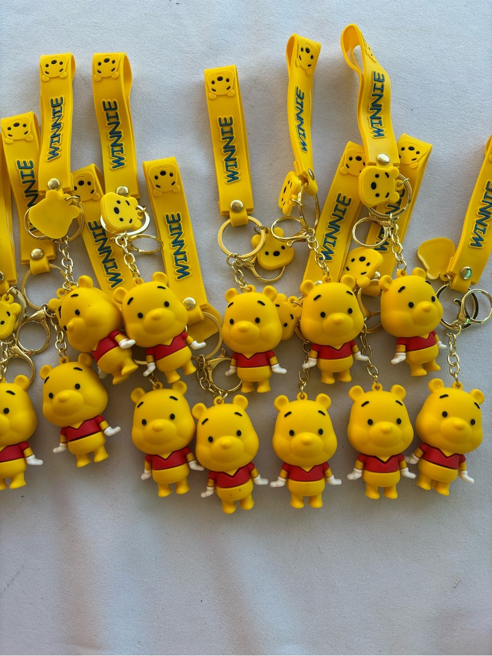 Cute Yellow Winnie-Inspired Keychain Strap for Kids